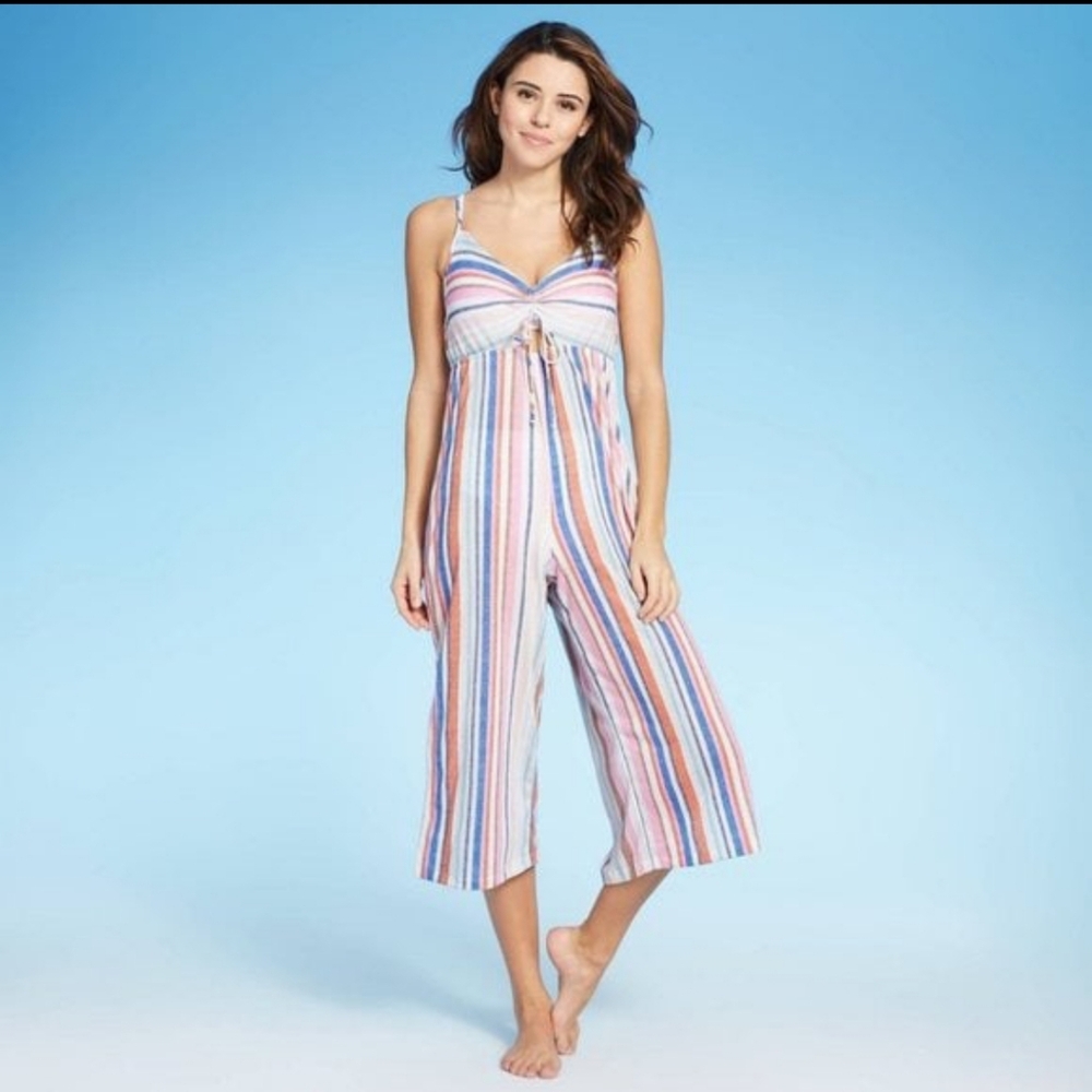 Nwt xhilaration multicolored striped jumpsuit size small